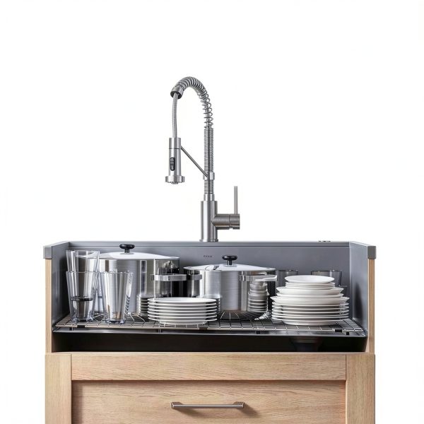 Kraus Kore Drop-In Kitchen Sink 33 x 22 Inch Steel Satin Finish-1