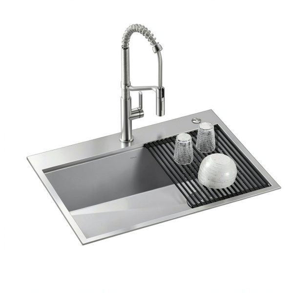 Kraus KWT310-30 30x22 Inch Bowl Stainless Steel Sink with Chef Kit-1