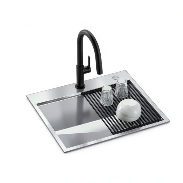 Kraus Drop-In Kitchen Sink 25 x 22 Inch Stainless Steel Workstation-1