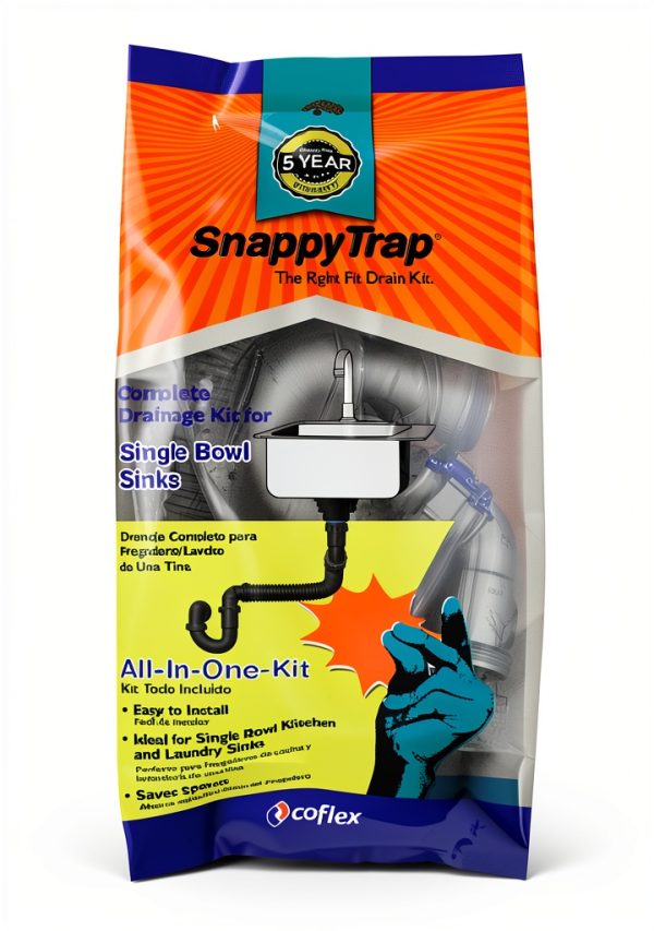 Coflex Snappy Trap DK-100 Kitchen Sink Drain Kit Silver Polished-7