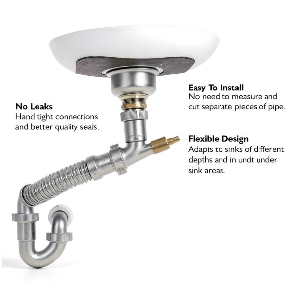 Coflex Snappy Trap DK-100 Kitchen Sink Drain Kit Silver Polished-1