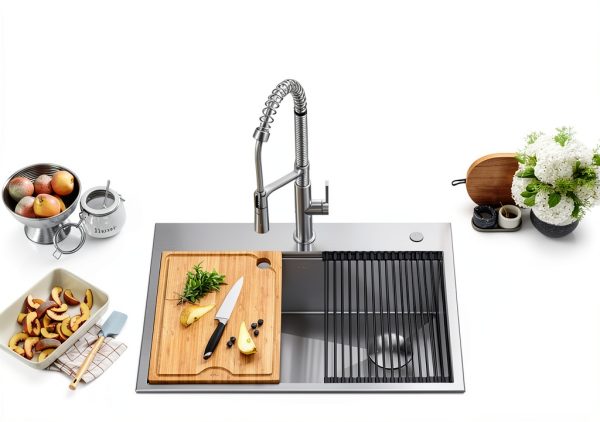 Kraus KWT310-30 30x22 Inch Bowl Stainless Steel Sink with Chef Kit-2