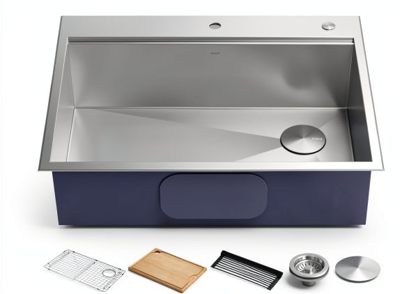Kraus KWT310-30 30x22 Inch Bowl Stainless Steel Sink with Chef Kit-0
