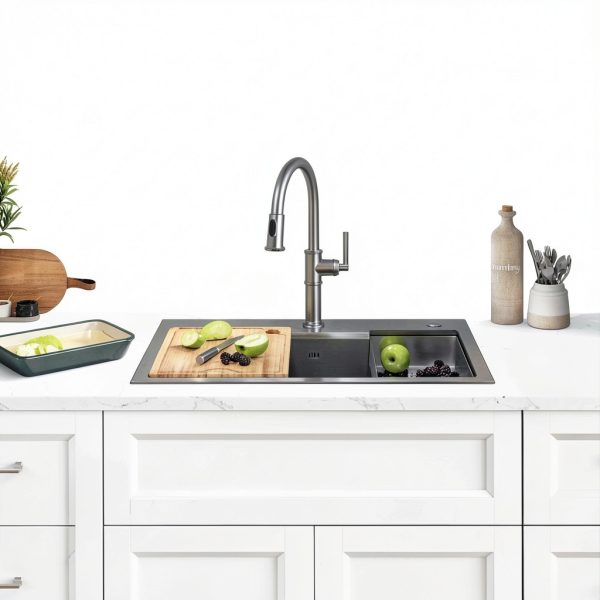 Kraus KWT302-30 Double Bowl Stainless Steel Kitchen Sink 30x22 Inch-14