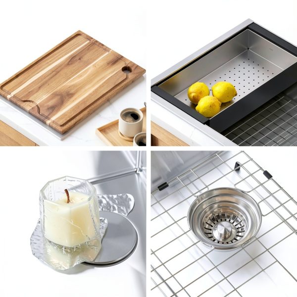 Kraus Kore Drop-In Kitchen Sink 33 x 22 Inch Steel Satin Finish-2