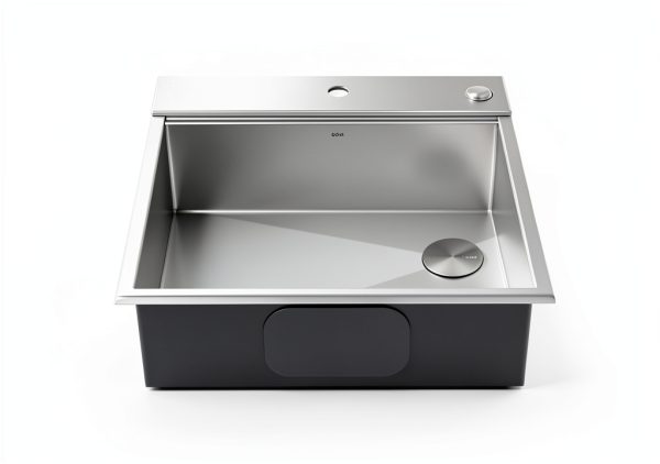 Kraus Kore Drop-In Single Bowl Kitchen Sink 28x22 Inch Metallic Silver-10
