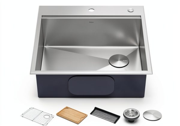 Kraus Drop-In Kitchen Sink 25 x 22 Inch Stainless Steel Workstation-0
