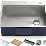 Kraus Kore Drop-In Single Bowl Kitchen Sink 28x22 Inch Metallic Silver-0