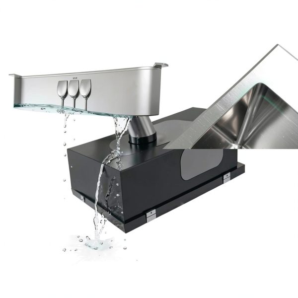 Kraus Kore Drop-In Kitchen Sink 33 x 22 Inch Steel Satin Finish-6