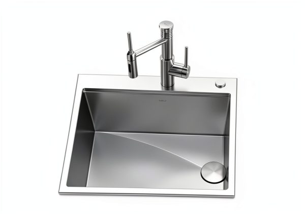 Kraus Kore Drop-In Single Bowl Kitchen Sink 28x22 Inch Metallic Silver-5