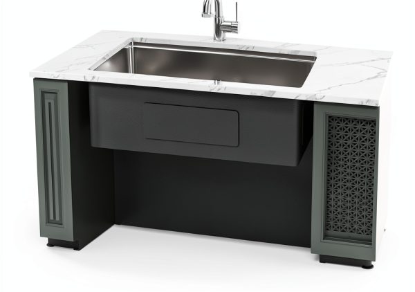 Undermount Kitchen Sink Lordear 33x19 Stainless Steel Bowl Workstation-3